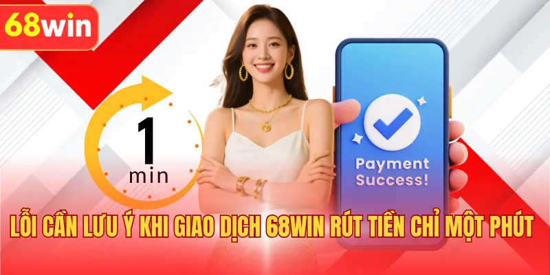 Lỗi cần lưu ý khi giao dịch 68WIN rút tiền chỉ một phút